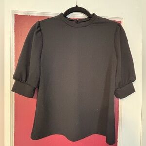 Black Puff Sleeve Top